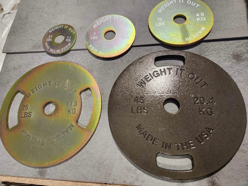 Load image into Gallery viewer, Cast 45lb And Steel Weight Plate Sets
