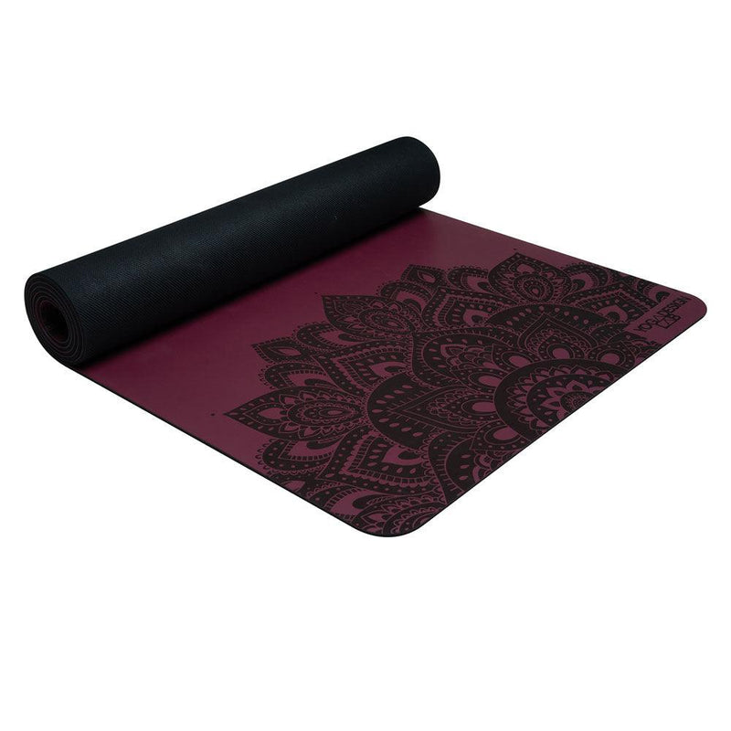 Load image into Gallery viewer, Infinity Yoga Mat - 5mm - Mandala Burgundy - The Best Yoga Mat provides great support
