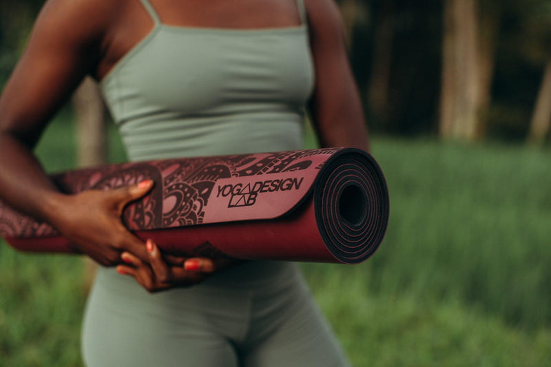 Load image into Gallery viewer, Infinity Yoga Mat - 5mm - Mandala Burgundy - The Best Yoga Mat provides great support
