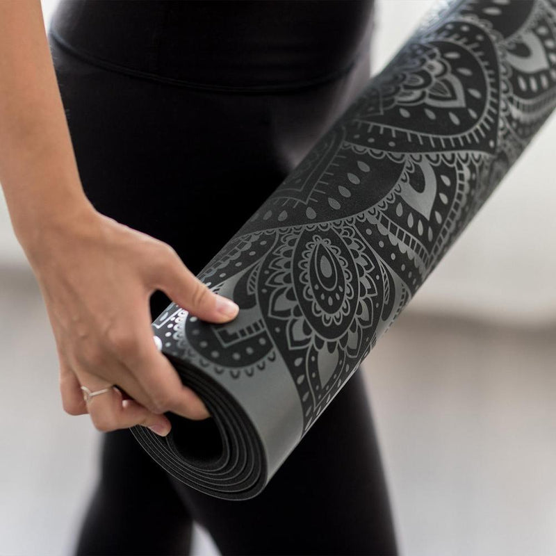 Load image into Gallery viewer, Infinity Yoga Mat - 5mm - Mandala Charcoal- The Best Yoga Mat provides great support
