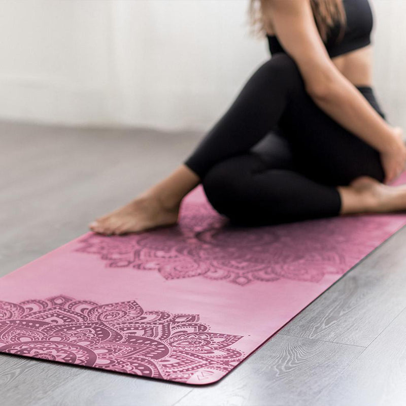 Load image into Gallery viewer, Infinity Yoga Mat - 5mm - Mandala Rose - The Best Yoga Mat provides great support
