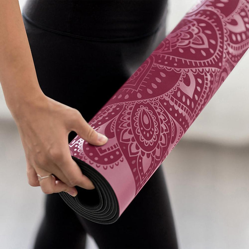 Load image into Gallery viewer, Infinity Yoga Mat - 5mm - Mandala Rose - The Best Yoga Mat provides great support
