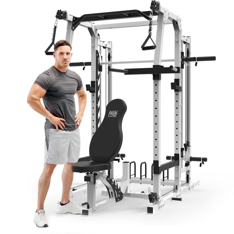 Load image into Gallery viewer, Marcy SM-7362 Pro Smith Machine Home Gym System for Full Body Training, Black
