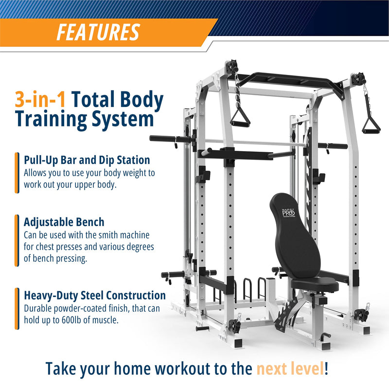 Load image into Gallery viewer, Marcy SM-7362 Pro Smith Machine Home Gym System for Full Body Training, Black
