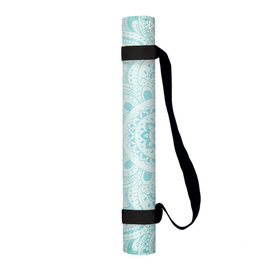 Travel Combo Yoga Mat - 2-in-1 (Mat + Towel) - Mandala Turquoise 1.5 mm