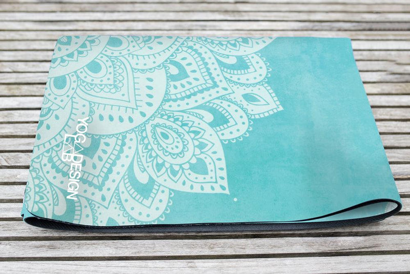 Load image into Gallery viewer, Travel Combo Yoga Mat - 2-in-1 (Mat + Towel) - Mandala Turquoise 1.5 mm
