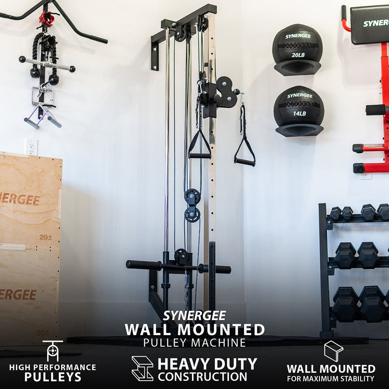 Load image into Gallery viewer, Synergee Wall Mounted Adjustable Dual Pulley Machine
