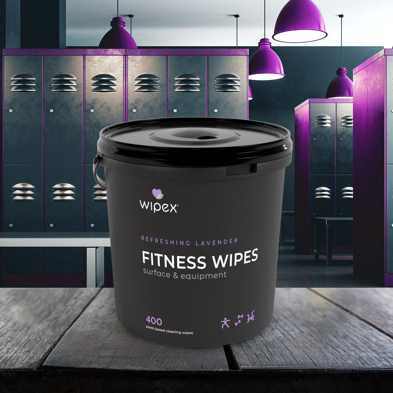 Load image into Gallery viewer, Wipex 400ct Natural Gym Wipes for Fitness Equipment | Portable Dispensing Bucket &amp; Refill | Plant-Based
