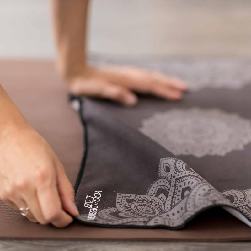 Load image into Gallery viewer, Yoga Hand Towel - Mandala Black - Ultra-Grippy, Moisture Absorbing &amp; Quick-Dry
