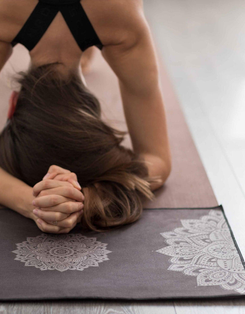 Load image into Gallery viewer, Yoga Hand Towel - Mandala Black - Ultra-Grippy, Moisture Absorbing &amp; Quick-Dry
