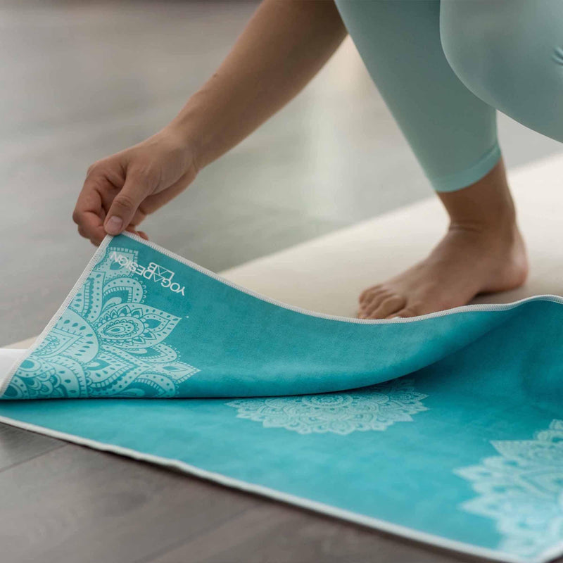 Load image into Gallery viewer, Yoga Hand Towel - Mandala Turquoise - Lightweight, Absorbent Material
