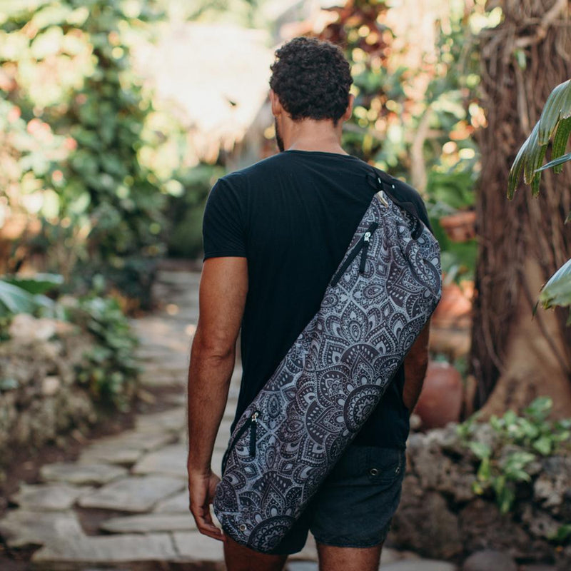 Load image into Gallery viewer, Yoga Mat Bag - Mandala Charcoal - Best For Travel To Studio or Gym
