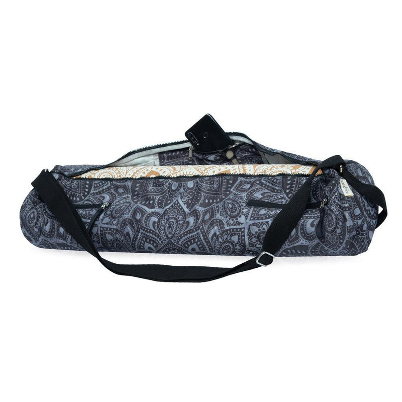 Load image into Gallery viewer, Yoga Mat Bag - Mandala Charcoal - Best For Travel To Studio or Gym
