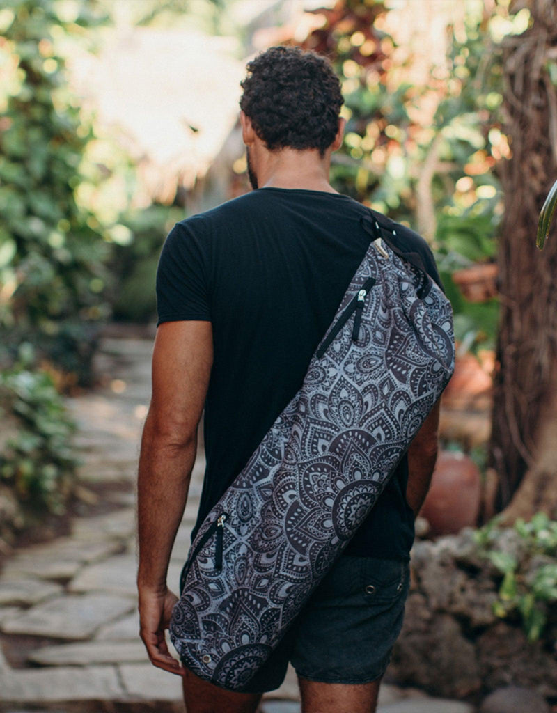 Load image into Gallery viewer, Yoga Mat Bag - Mandala Charcoal - Best For Travel To Studio or Gym
