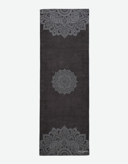 Yoga Mat Towel - Mandala Black - Ultra-Grippy, Moisture Absorbing & Quick-Dry