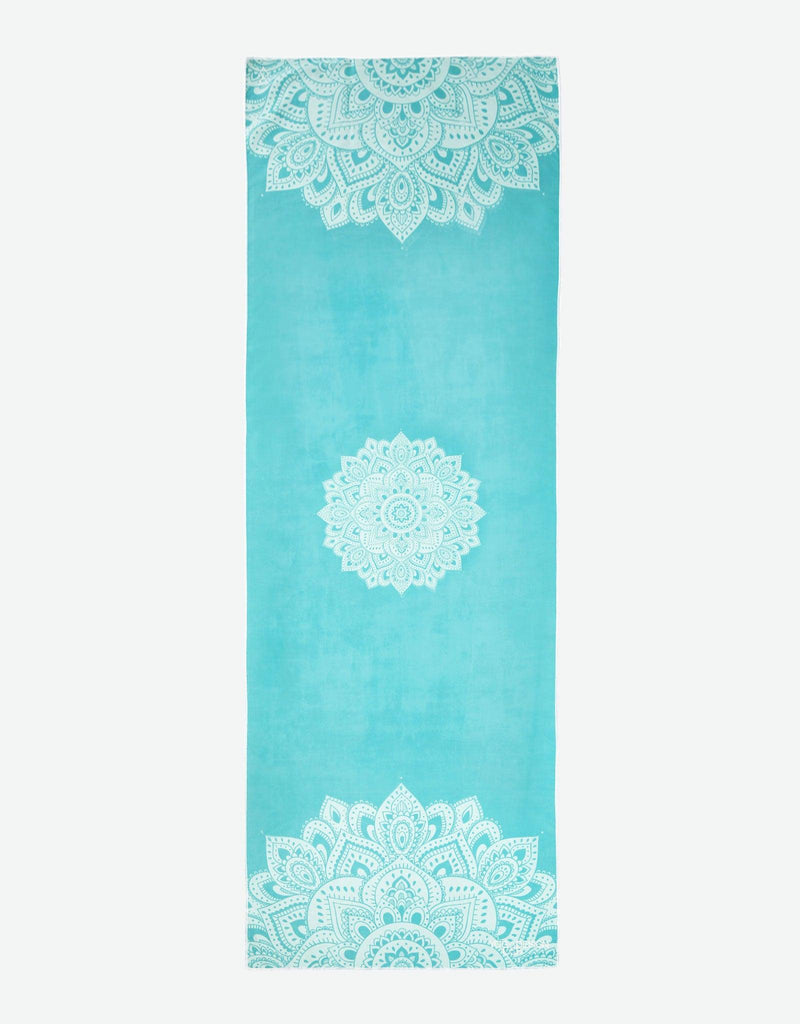 Load image into Gallery viewer, Yoga Mat Towel - Mandala Turquoise - Ultra-Grippy, Moisture Absorbing &amp; Quick-Dry
