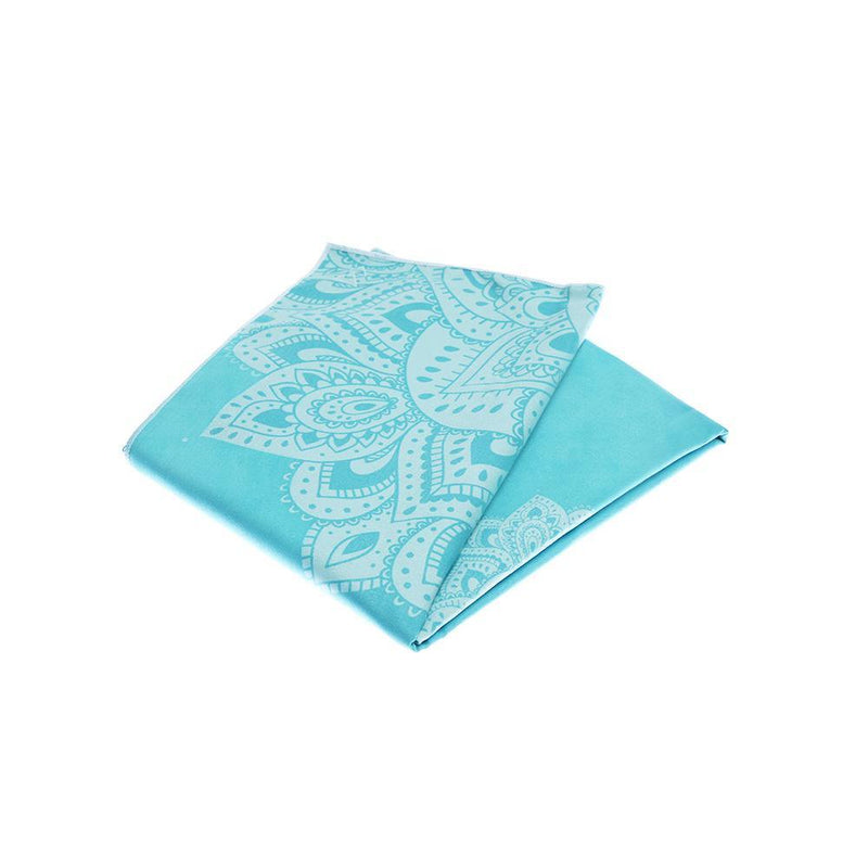 Load image into Gallery viewer, Yoga Mat Towel - Mandala Turquoise - Ultra-Grippy, Moisture Absorbing &amp; Quick-Dry
