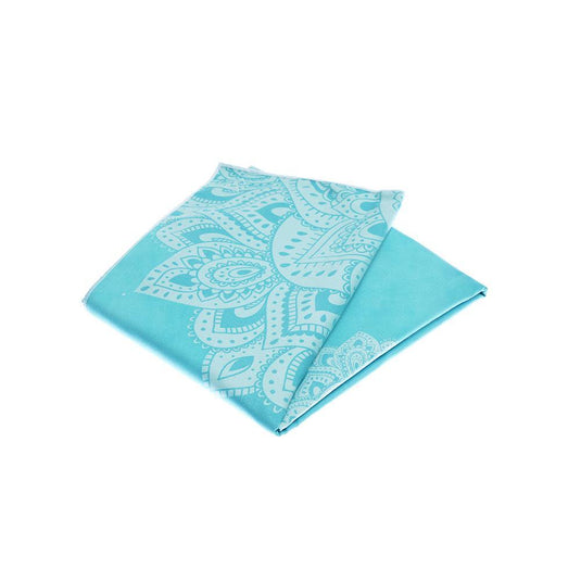 Yoga Mat Towel - Mandala Turquoise - Ultra-Grippy, Moisture Absorbing & Quick-Dry