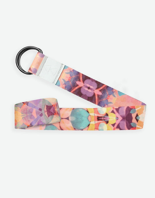 Yoga Design Lab - Yoga Strap - Kaleidoscope - Best For Stretching, Pilates, Physical Therapy