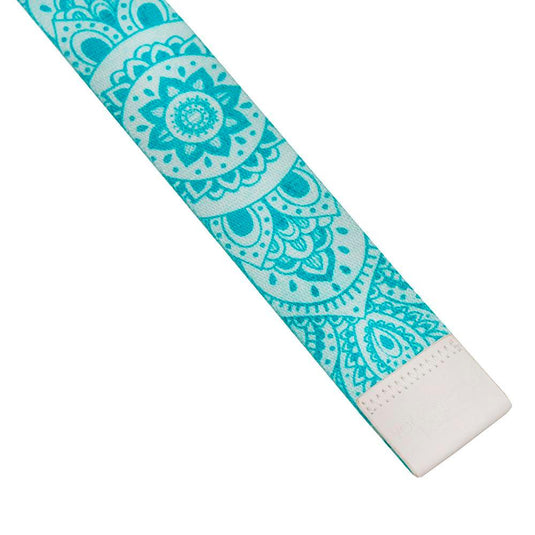 Yoga Strap - Mandala Turquoise - Best For Stretching, Pilates, Physical Therapy