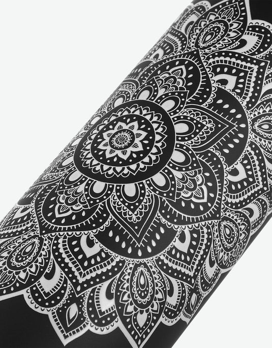 Yoga Water - Bottle - Mandala - Black - Insulated Water Bottle & Stainless Steel Bottles