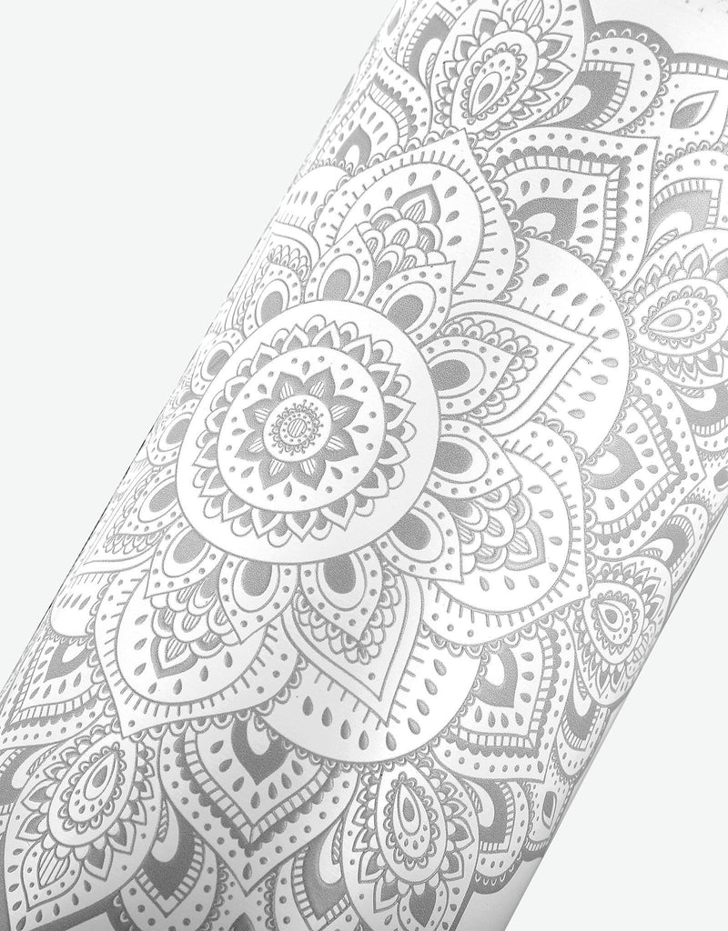 Load image into Gallery viewer, Yoga Water - Bottle - Mandala - White - Insulated Water Bottle &amp; Stainless Steel Bottles.
