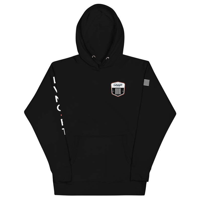 Load image into Gallery viewer, LVNGFT Battle Rope Badge Hoodie
